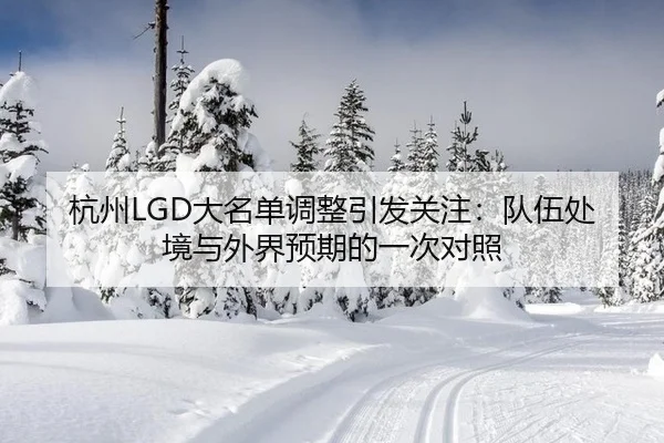 杭州LGD大名单调整引发关注：队伍处境与外界预期的一次对照